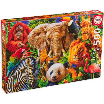Puzzle Educa din 500 de piese - Animale sălbatice
