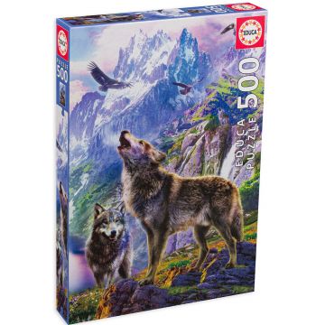 Puzzle Educa din 500 de piese - Lupii în stânci