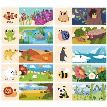 Puzzle educativ din lemn Viga -Casa mea, 20 de piese