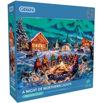 Puzzle Gibsons din 1000 de piese - Noaptea Aurora Boreală