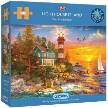 Puzzle Gibsons din 500 de piese - Far pe insulă