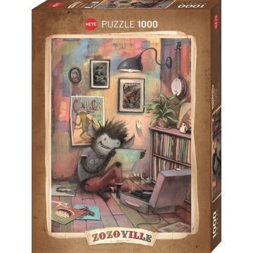 Puzzle Heye din 1000 de piese - Monstrul Vinilului, Zozoville