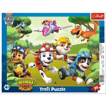 Puzzle în ramă Trefl din 25 piese - Trucuri uimitoare pentru câini