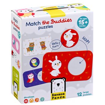 Puzzle pentru bebeluși Banana Panda 12 în 1 - Aranjează animalele în ordine