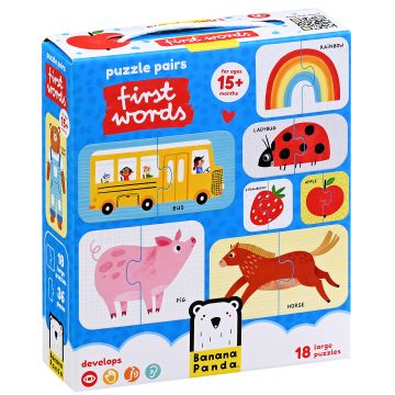 Puzzle pentru bebeluși Banana Panda 18 în 1 - Primele cuvinte