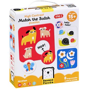 Puzzle pentru bebeluși Banana Panda 8 în 1 - Potrivește animalele și plantele