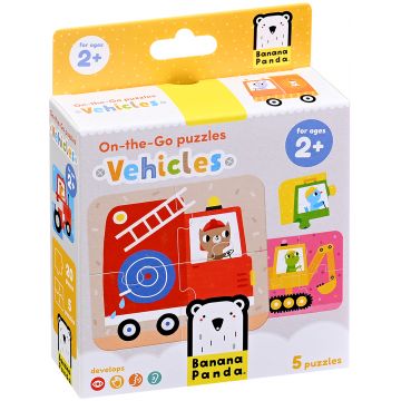 Puzzle pentru copii Banana Panda 5 în 1 - Vehicule de transport