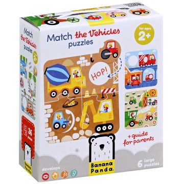 Puzzle pentru copii Banana Panda 6 în 1 - Conectează mijloacele de transport