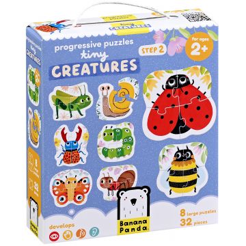 Puzzle pentru copii Banana Panda 8 în 1 - Creaturi mici