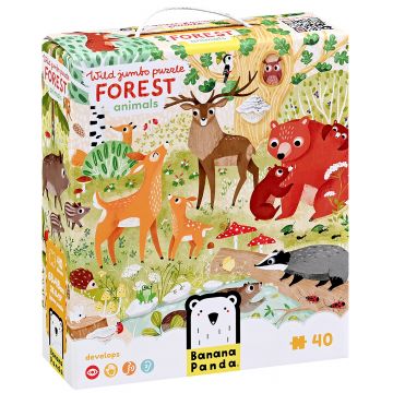 Puzzle pentru copii Banana Panda din 40 de piese - Animalele din pădure