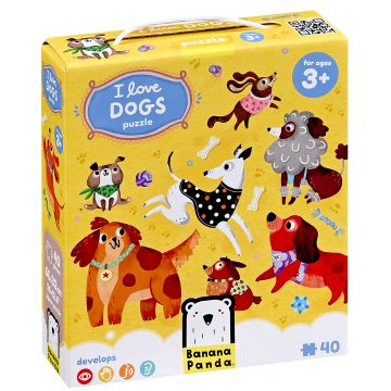 Puzzle pentru copii Banana Panda din 40 de piese - Îmi plac câinii