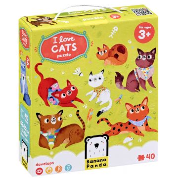 Puzzle pentru copii Banana Panda din 40 de piese - Îmi plac pisicile