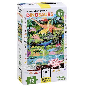 Puzzle pentru copii Banana Panda din 60 de piese - Dinozauri