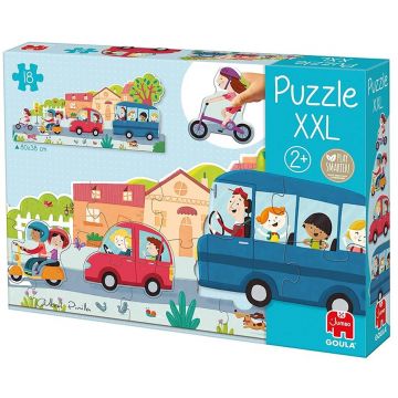 Puzzle progresiv pentru copii Goula - Oraș, piese XXL