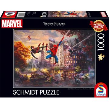 Puzzle Schmidt din 1000 piese - Omul Păianjen și prietenii