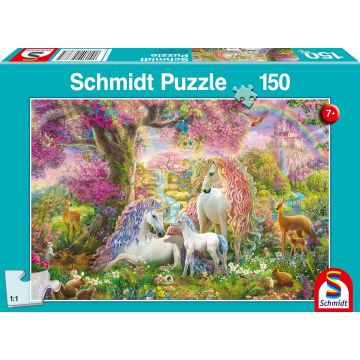 Puzzle Schmidt din 150 piese - Flori și unicorni