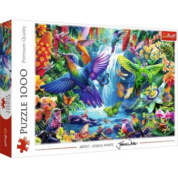 Puzzle Trefl de la  1000 piese - Păsări colibri tropicale