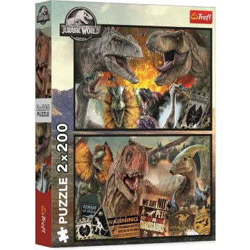 Puzzle Trefl de la  2 x 200 piese - Lumea preistorică