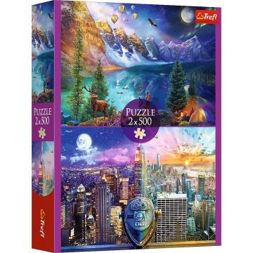 Puzzle Trefl din 2 x 500 piese - Călătorie în America