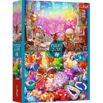 Puzzle Trefl din 2 x 500 piese - Cosmos și cristale
