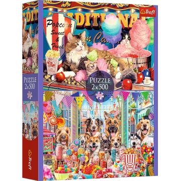 Puzzle Trefl din 2 x 500 piese - Prieteni pufoși