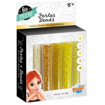Set Buki Be Teens - Tuburi cu mărgele, galben