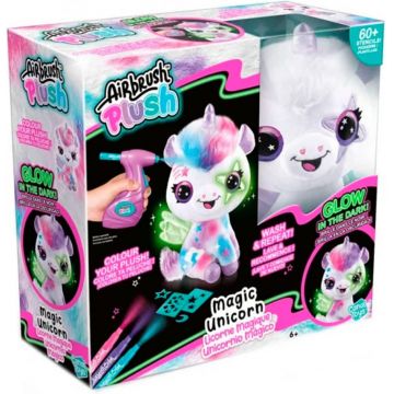 Set creativ Canal Toys Airbrush plush - Jucărie de colorat de pluș, Unicorn strălucitor