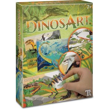Set creativ DinosArt - Sand și Foil Art, dinozauri