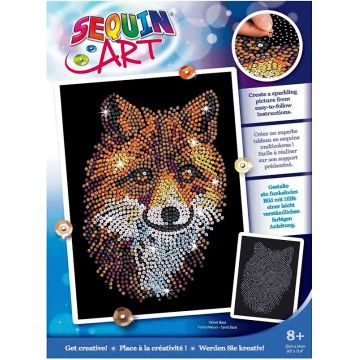 Set creativ KSG Crafts - Artă cu paiete, Vulpe roșie