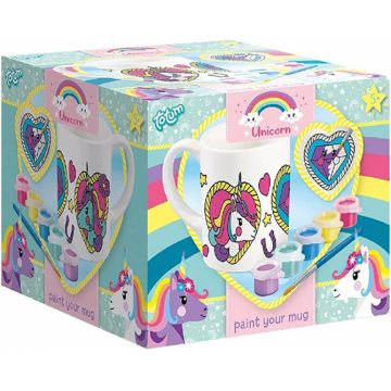 Set creativ Totum - Colorează-ți propria ceașcă Unicorn