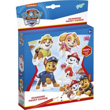 Set creativ Totum Paw Patrol – Creează singur cărți diamant, 4 buc
