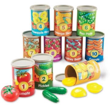 Set de joacă Learning Resources - 1 până la 10 cutii de numărat conserve