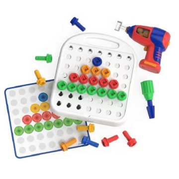 Set de joacă Learning Resources - Set de găurit cu modele și forme