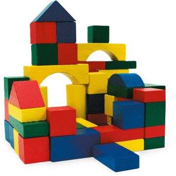 Set de joc Marionette - Blocuri din lemn, 100 de bucăți
