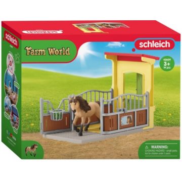 Set de jucării Schleich Farm World - Pony Box cu ponei islandez