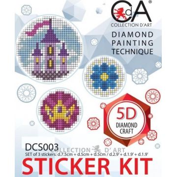 Set de stickere cu diamante Collection D'Art - Castel, 3 buc