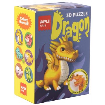 3D puzzle Apli Kids - Dragon, dragon galben