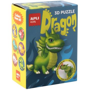 3D puzzle Apli Kids - Dragon, dragon verde