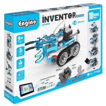 Constructor 10 in 1 Engino Inventor Robotized - Ginobot,  cu motor suplimentar, 248 piese