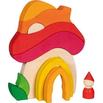 Constructor de lemn Goki - Casa de ciuperci, 11 piese