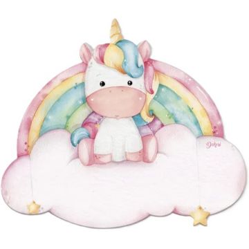 Decorațiuni din lemn pentru camera copiilor Dekori - Unicorn, cu stickere
