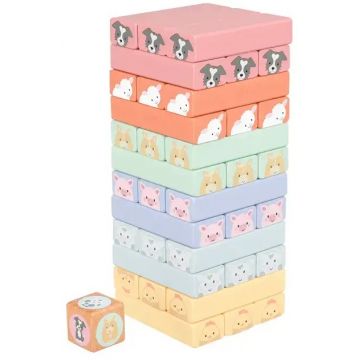 Joc din lemn Orange Tree Toys - Jenga, Animale de fermă
