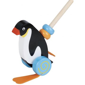 Jucărie de împins din lemn  Lelin - Pinguin