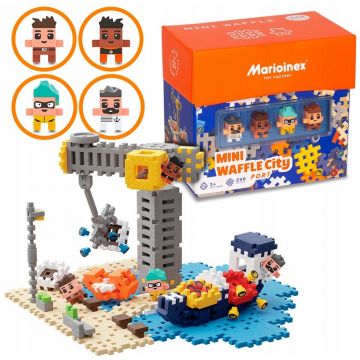 Mini constructor de vafe Marioinex - Centru oraș, port, 248 de piese