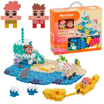 Mini constructor de vafe Marioinex - Centru oras, plaja, 148 de piese