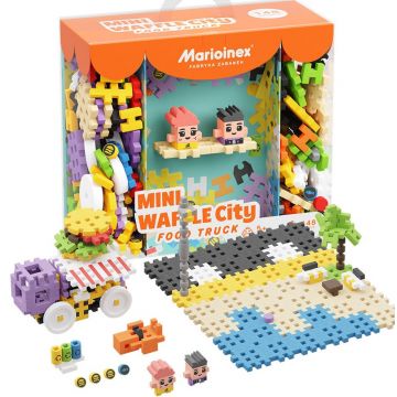 Mini constructor de vafe Marioinex - City Center, Food Truck, 148 de piese