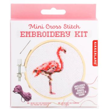 Mini kit de broderie Kikkerland - Flamingo
