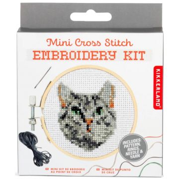 Mini kit de broderie Kikkerland - Pisica