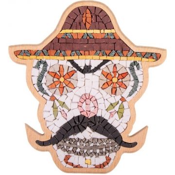 Mozaic de piatră Neptune Mosaic - Craniu mexican, cu mustață