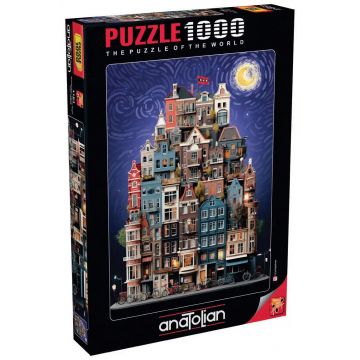 Puzzle Anatolian din 1000 piese - Noapte înstelată în Amsterdam